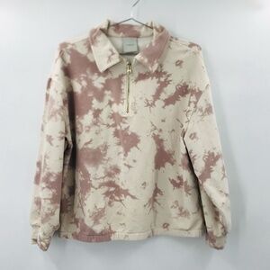 Varley Cream and Pink Tie-Dye Sweatshirt